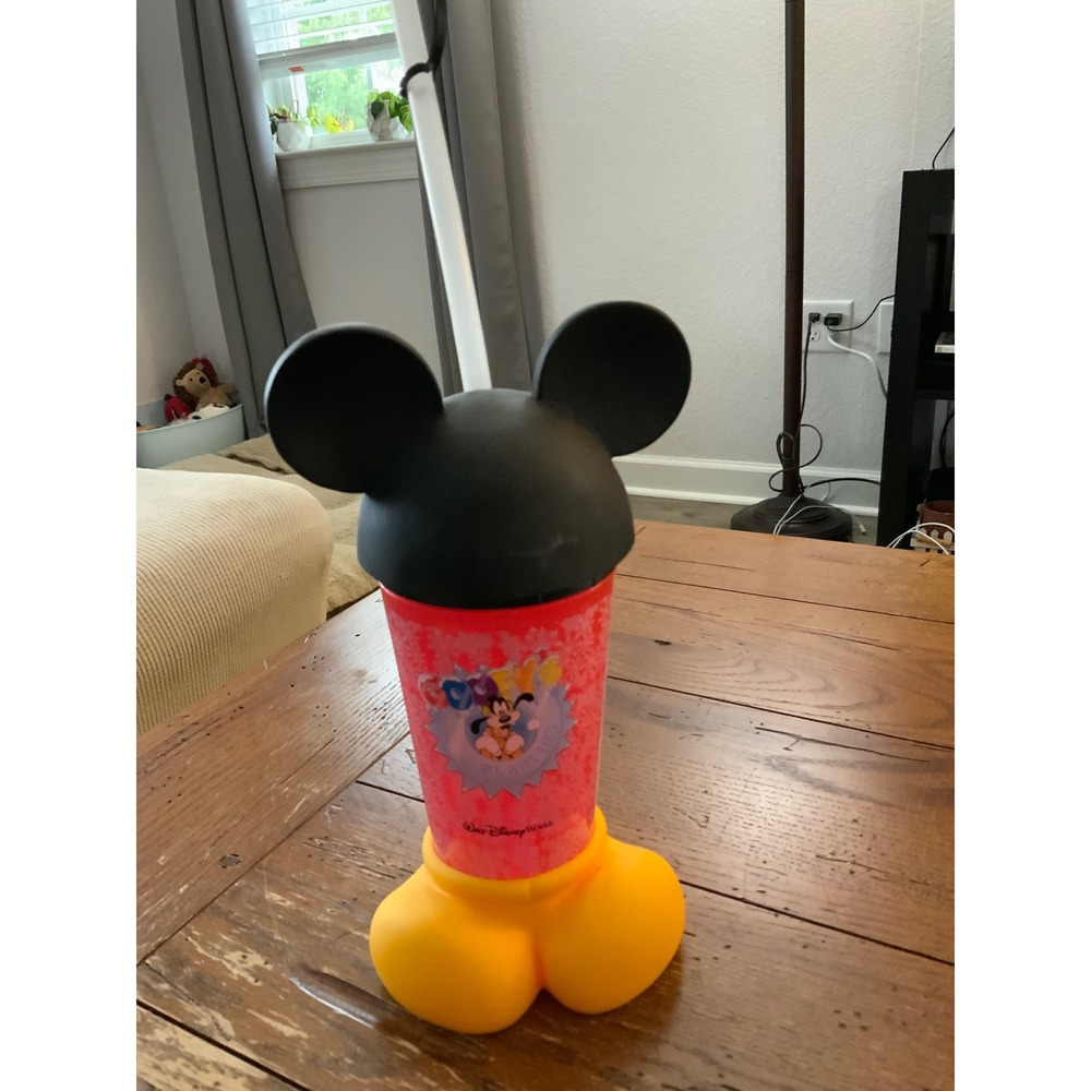 Disney World Goofy's Glaciers Souvenir Cup Mickey Ears Lid and Shoes Base Red